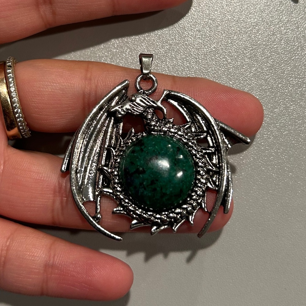 Ruby Zoisite Dragon Pendant